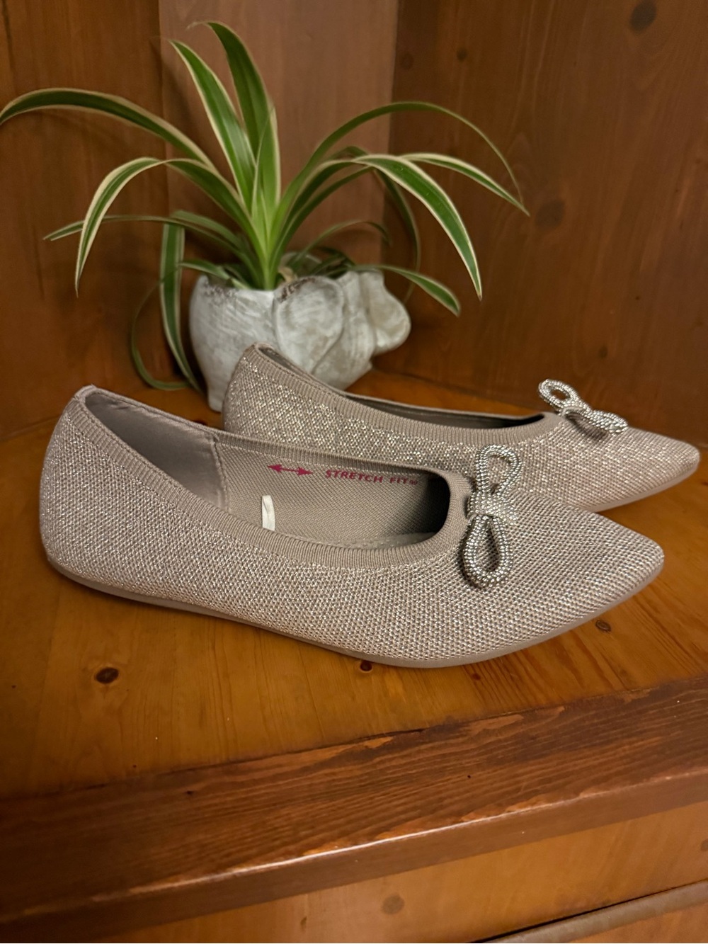 Skechers Cleo Point - silver Glitzy Haze women's flats 7v